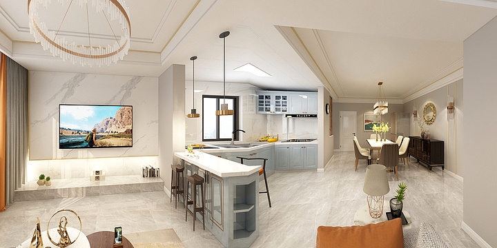 述勇-青岛.维多利亚湾|轻奢美式设计方案-装修设计方案