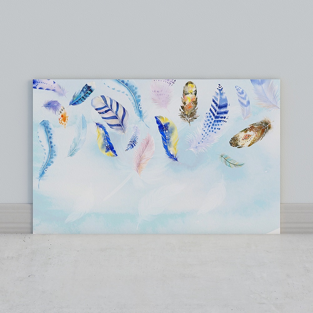 艾尔兰壁画墙布墙画背景墙北欧风后现代个性飘逸唯美羽毛新中式客厅书房卧室沙发床头轻奢清新简洁电视背景墙