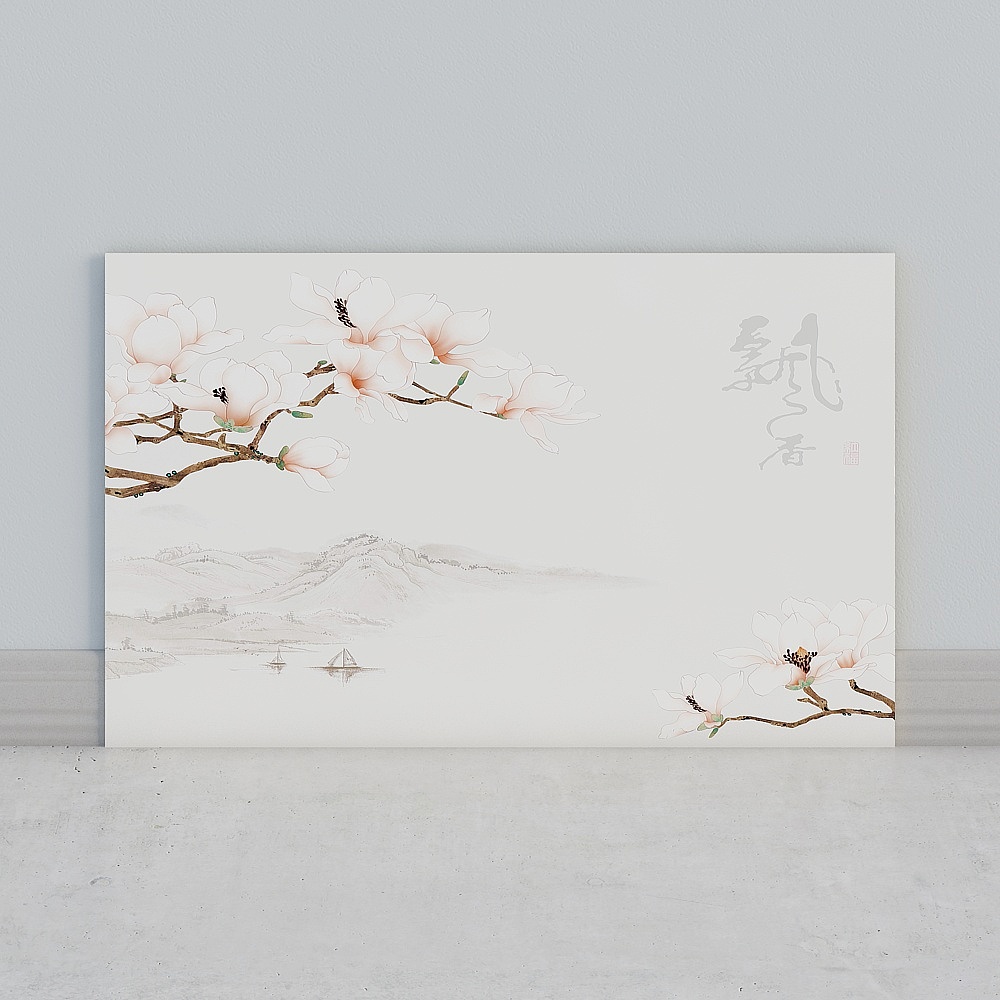 艾尔兰壁画墙布无缝壁布墙画背景墙现代乡村北欧花鸟唯美清新花朵枝叶花卉客厅卧室床头电视背景轻奢温馨优雅