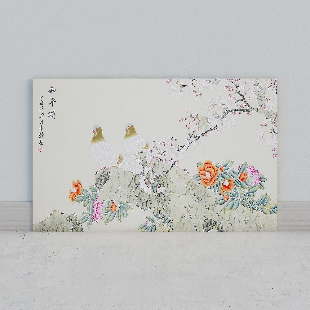 艾尔兰壁画墙布无缝壁布墙画背景墙现代乡村北欧花鸟唯美清新花朵枝叶花卉客厅卧室床头电视背景轻奢温馨优雅