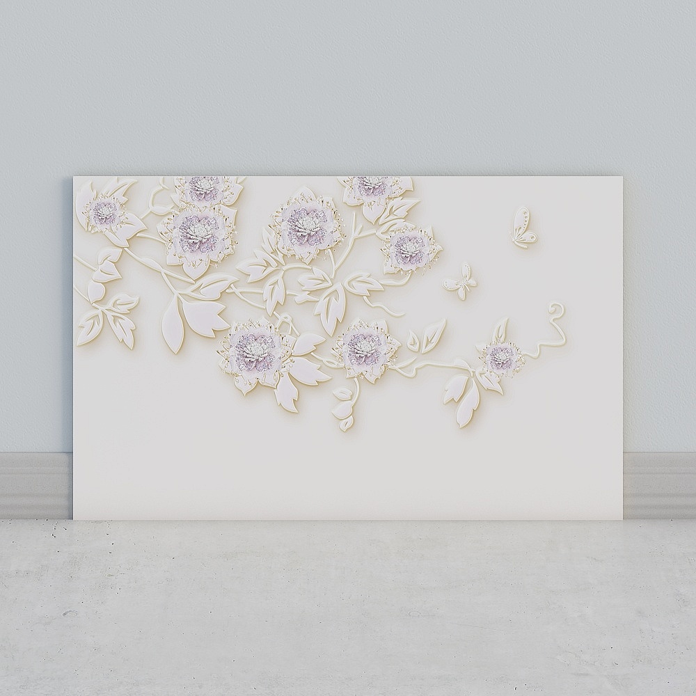 艾尔兰壁画墙布无缝壁布新中式花朵花鸟清新温馨家和花枝叶墙画书房房间客厅卧室沙发床头电视背景墙轻奢画