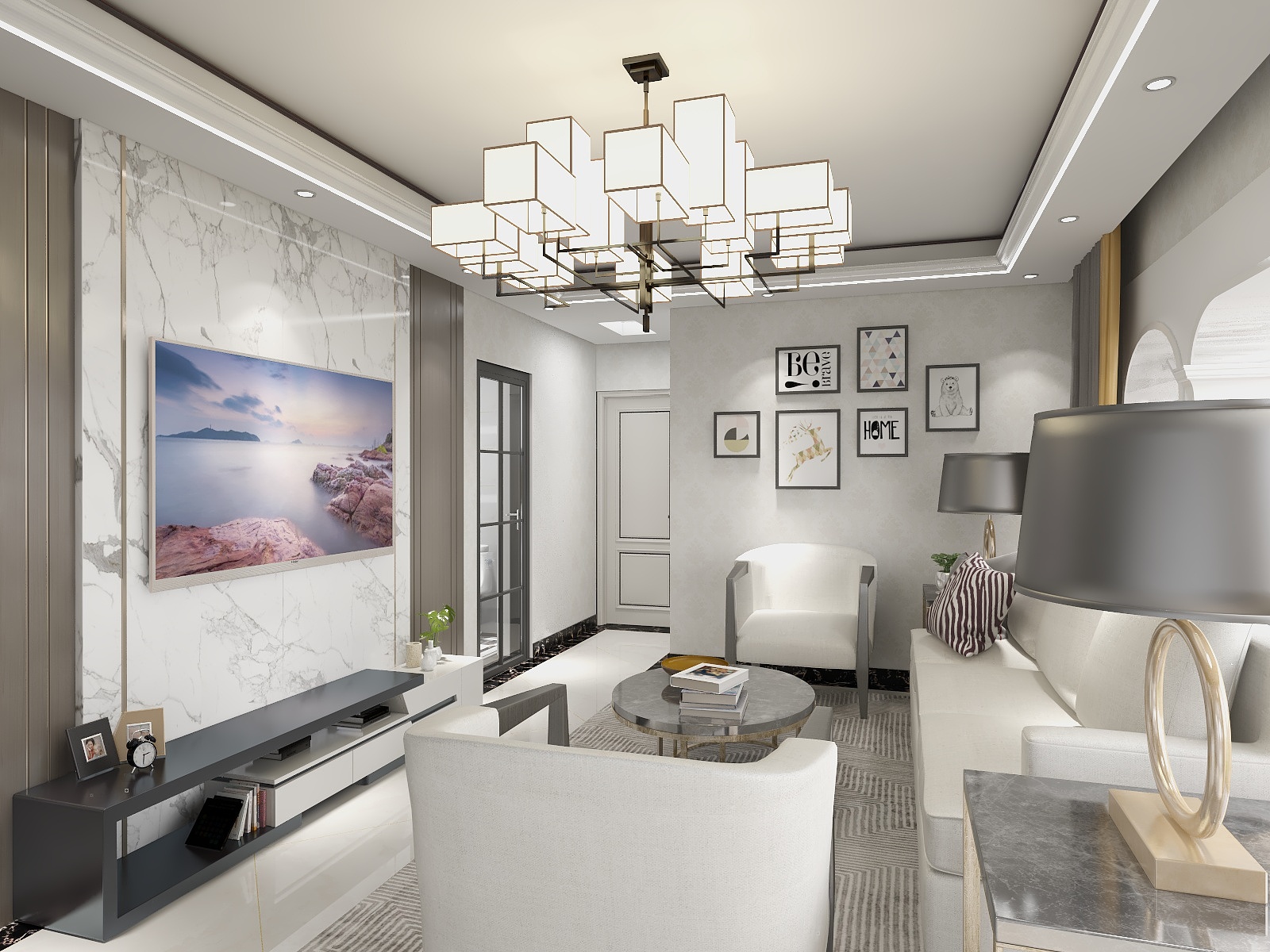 Haracy-瑞和园89.50㎡B户型3室2厅1卫-装修设计方案