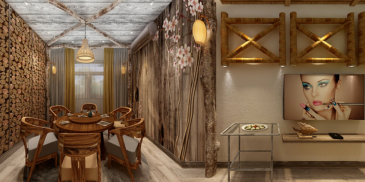 海南至尚建筑工程有限公司-包房2新中式-装修设计方案