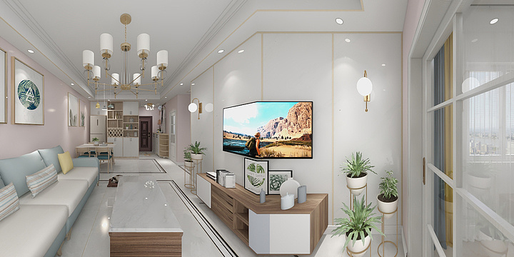 尚艺设计师沈慷-德信海德公园83.00㎡A2’3室2厅1卫1厨-装修设计方案