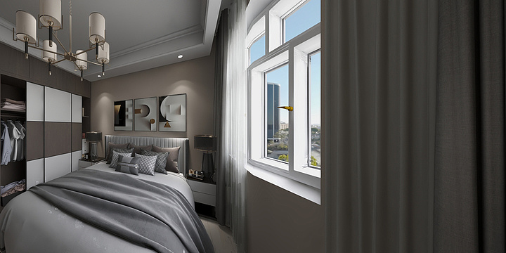 里外空间设计-世通现代城3#4-7现代全室全景效果图-装修设计方案