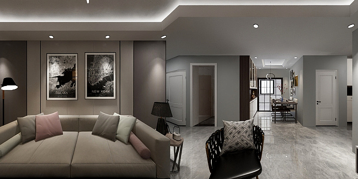 LHD543-工业风二号楼一单元西户122-装修设计方案