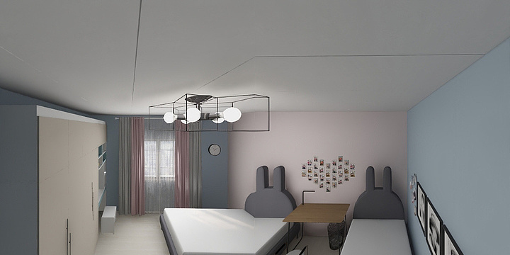 湛蓝-大召营女儿房-装修设计方案