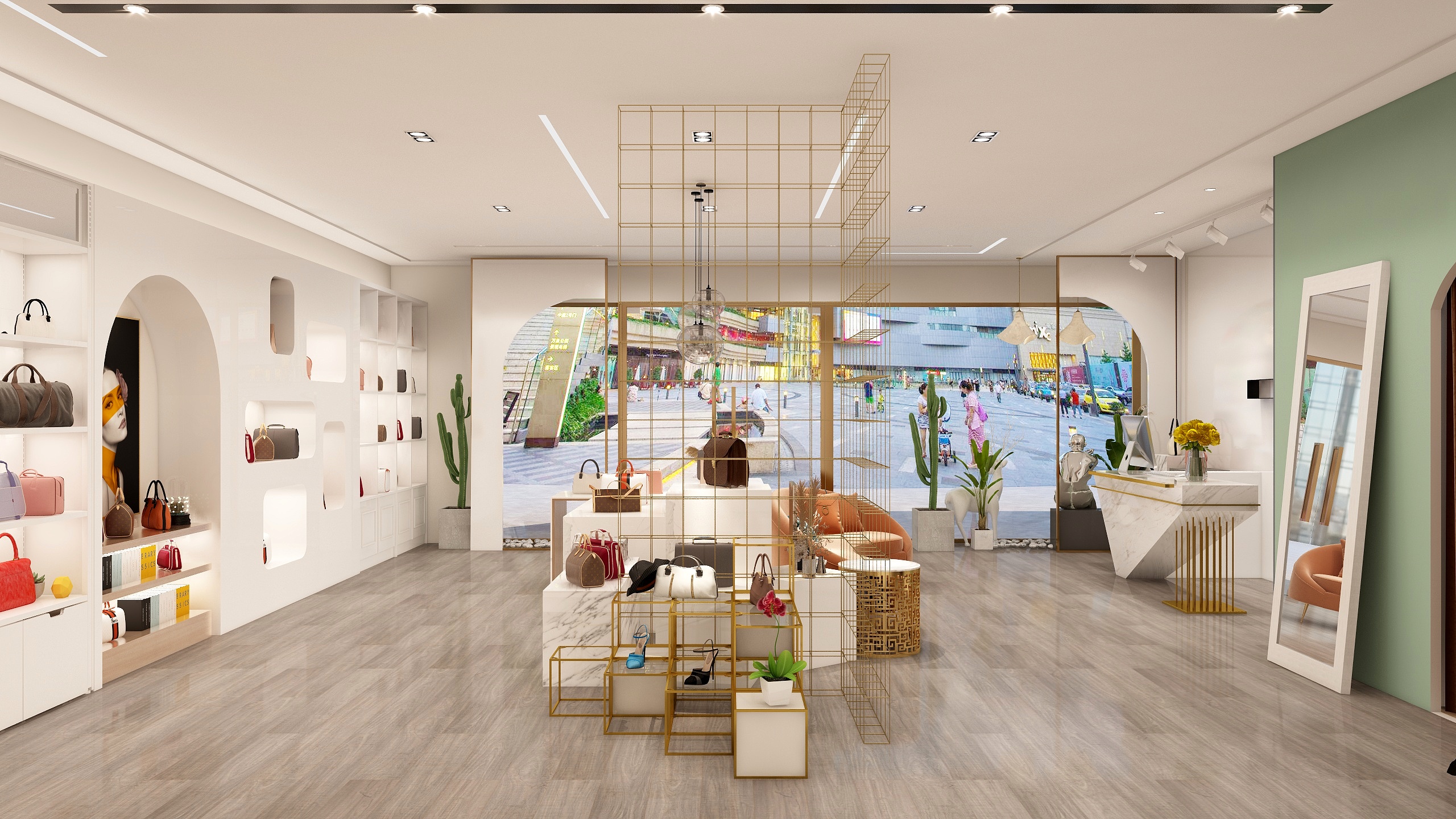 张煜强煜境设计-包包店装修效果图
