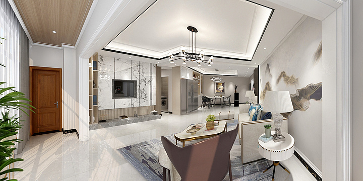 牛牤520-天瑞家园3-b-3002建模-装修设计方案