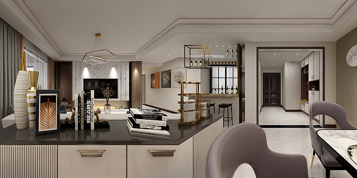 璟言空间设计-中铁20#149㎡胡女士雅居设计示意-装修设计方案