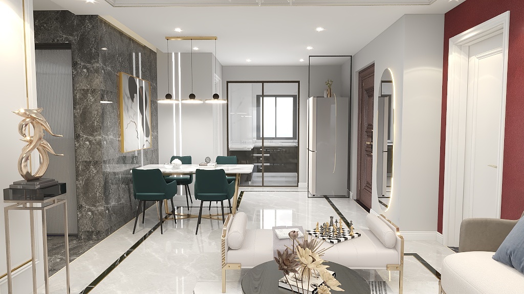 原舍设计YJX-泉上文华113-轻奢-装修设计方案