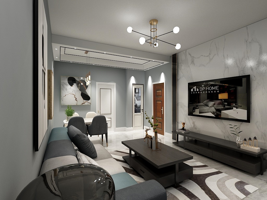 宿迁双虎木门-瑞和园89.50㎡B户型3室2厅1卫-装修设计方案