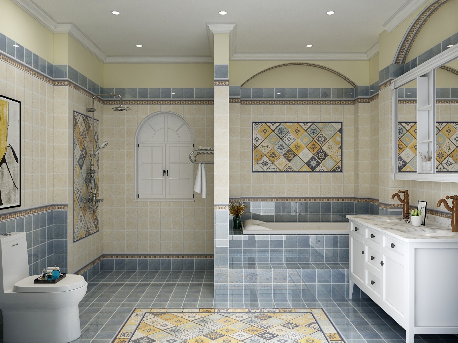 安太飞-地中海风格-卫生间-装修设计方案