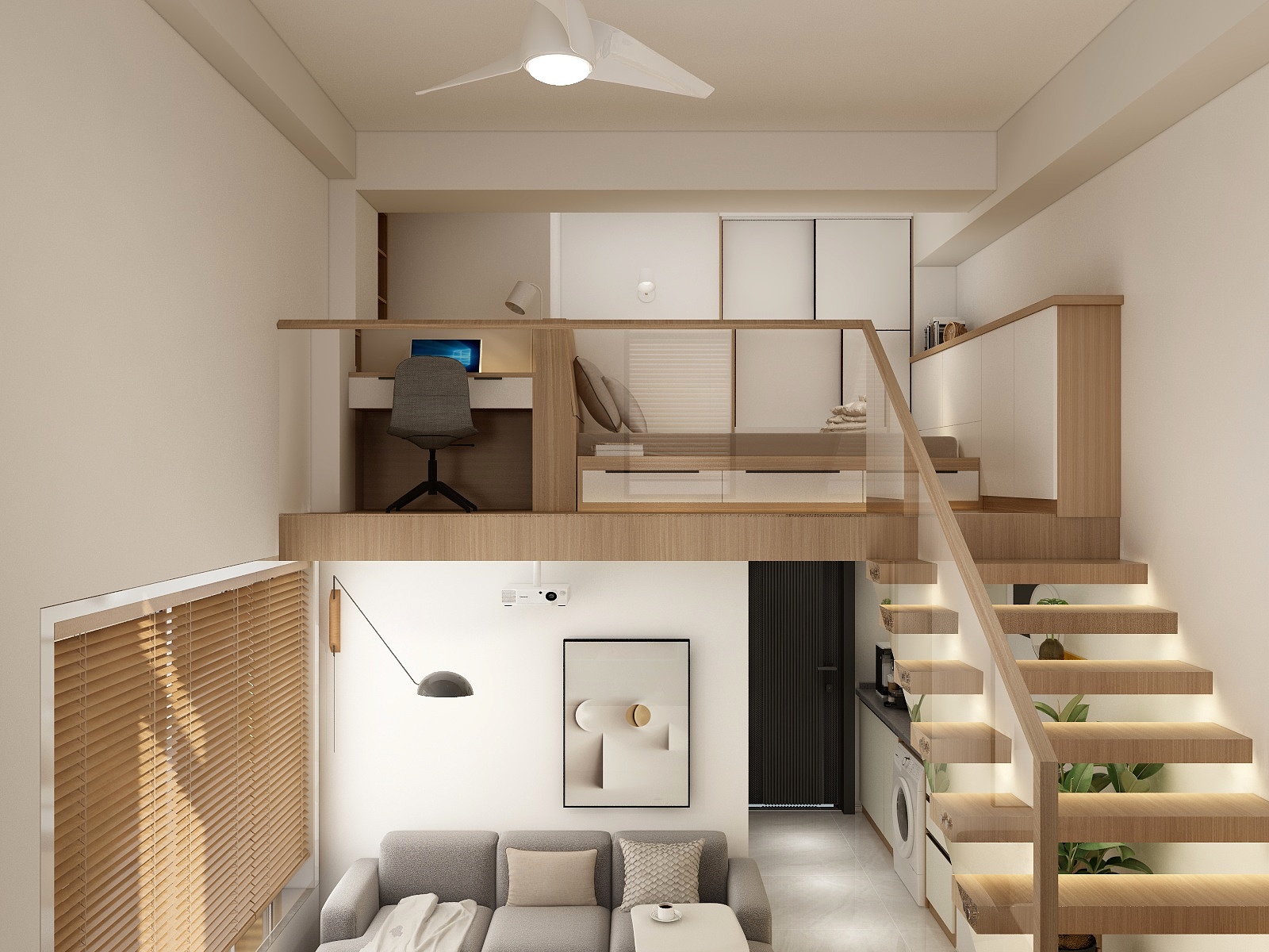 朱晨希-46方-原木极简-公寓装修效果图