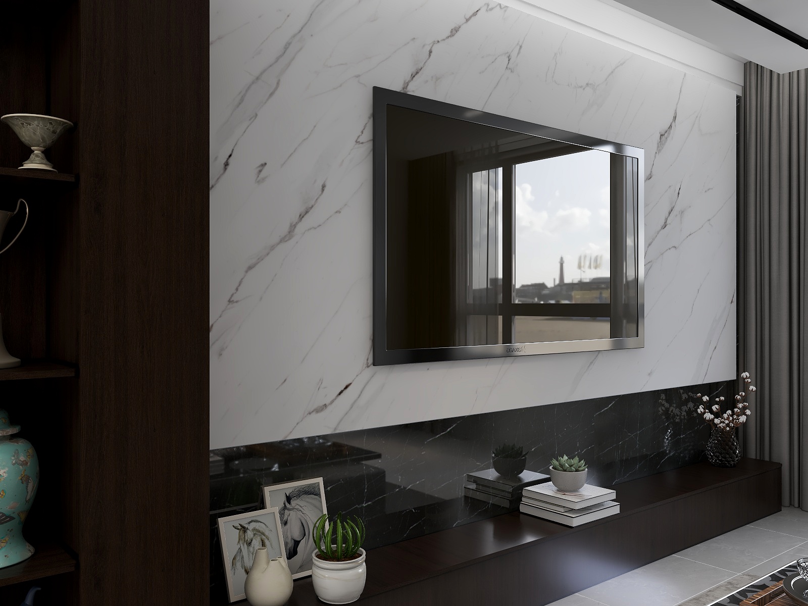 璞真设计-领秀城4-2-4东（意式极简）黑、白-装修设计方案