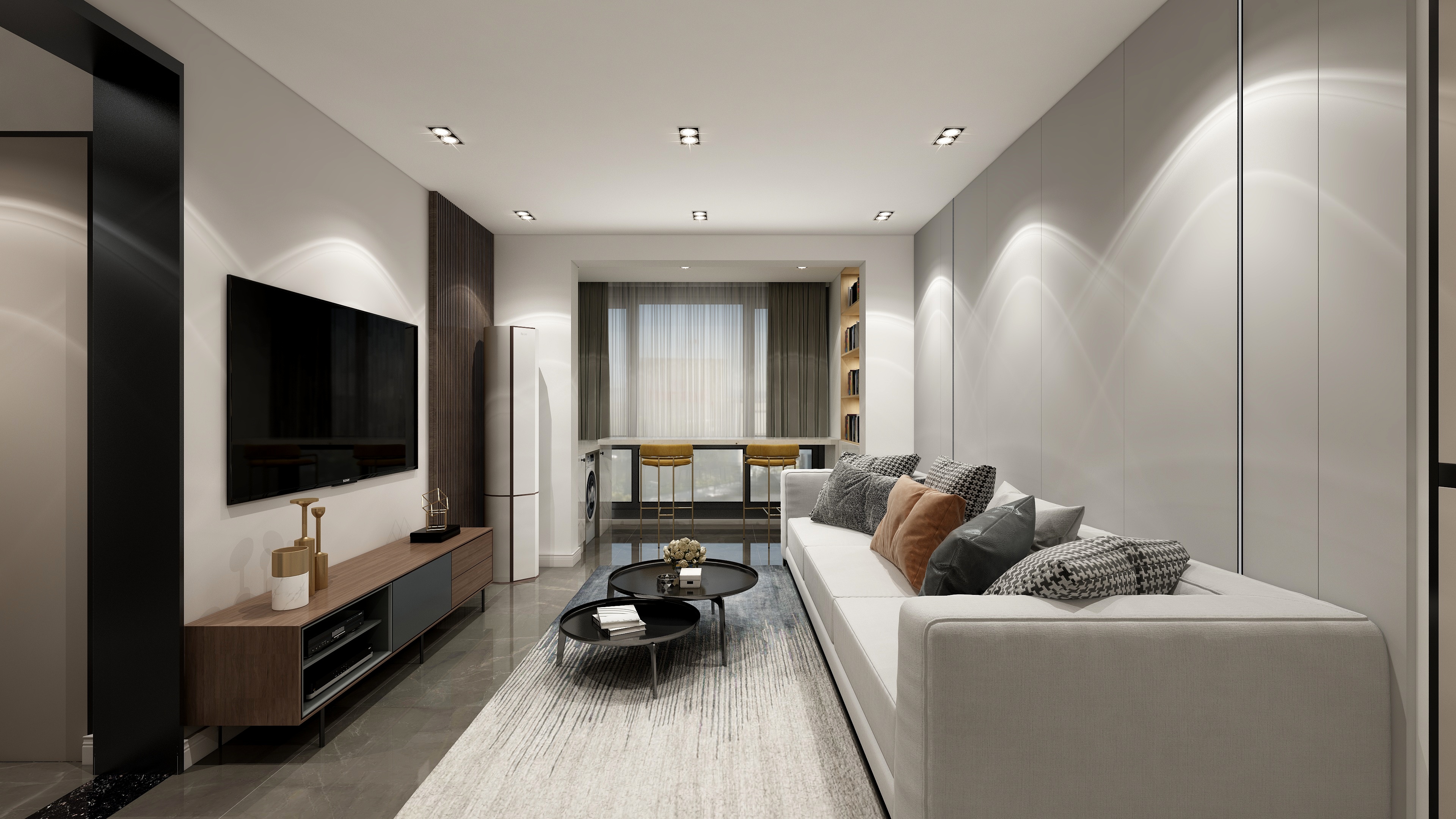 美哲装饰设计-107方极简风格装修效果图