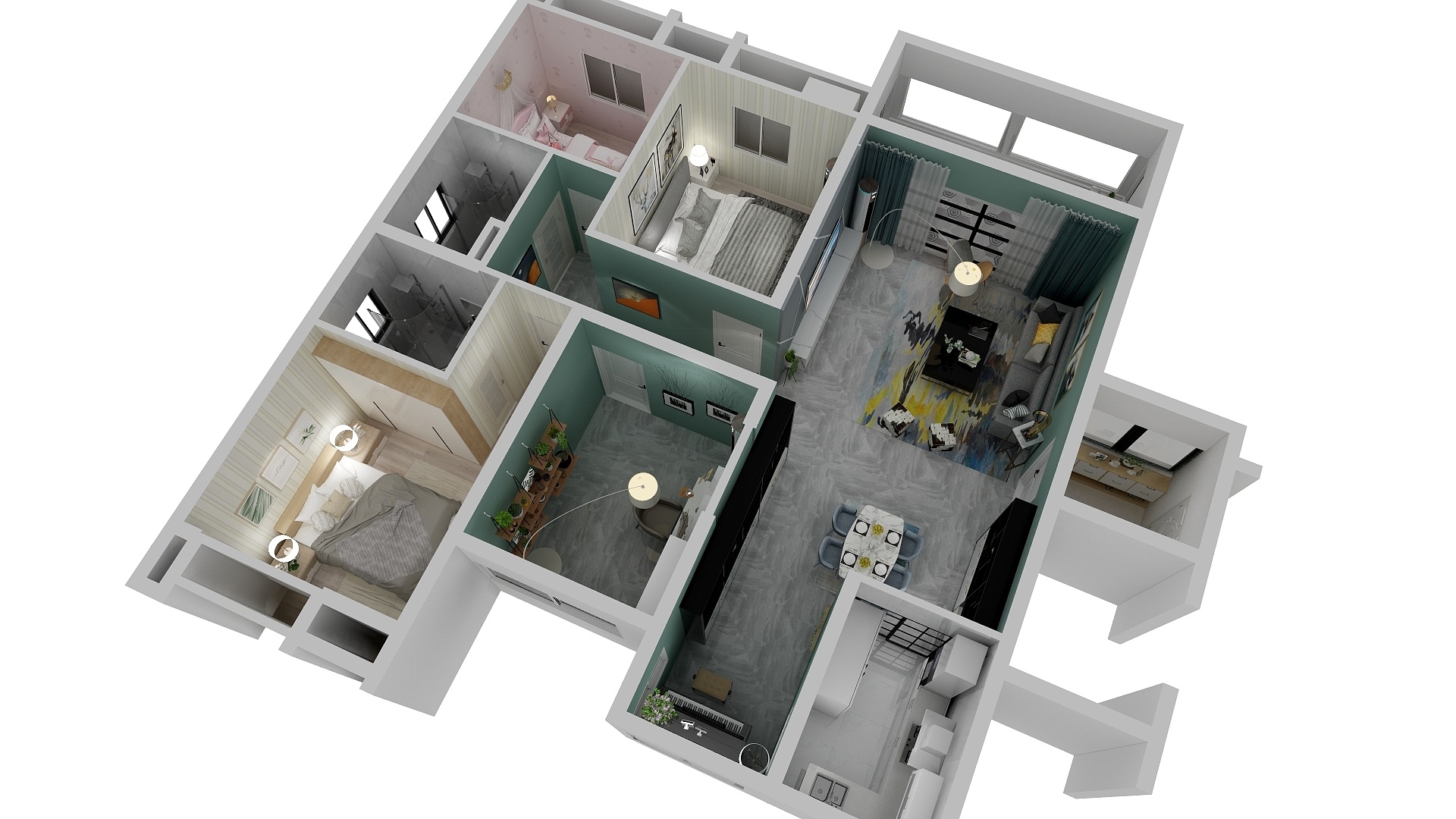 柑橘柠檬橙-现代简约风四居-装修设计方案