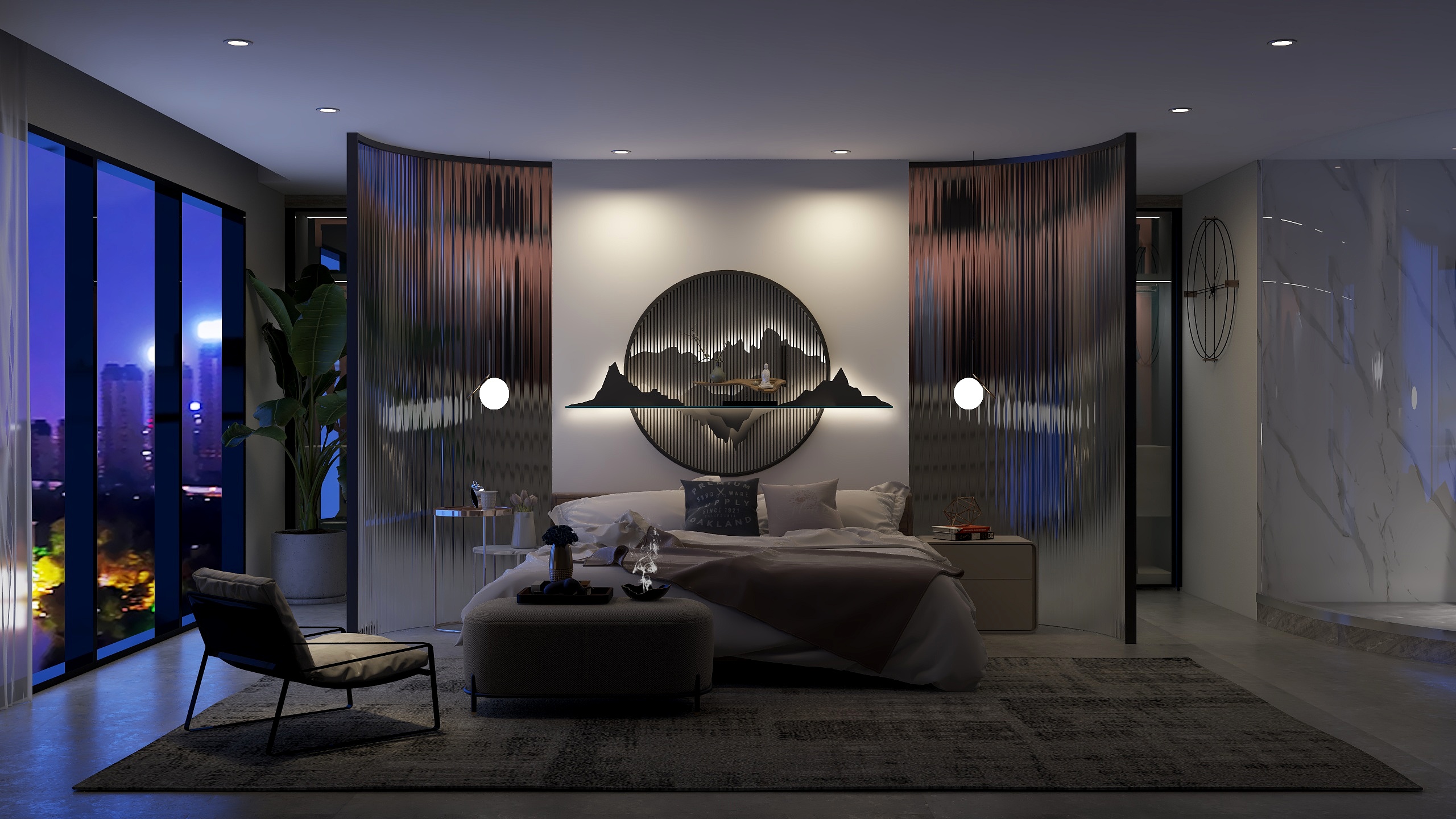 蜗舍茅屋-卧室渲染案例-装修设计方案