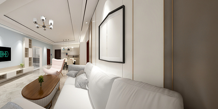 全友订制seven-恒悦澜湾-房先生85平方客厅柜修改-装修设计方案