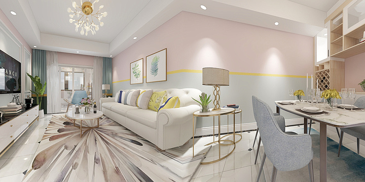 陆招明-德信海德公园83.00㎡A2’3室2厅1卫1厨-装修设计方案