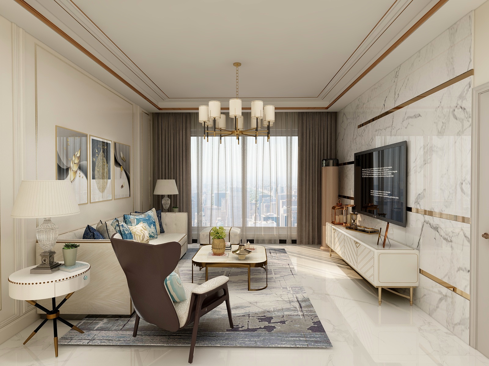 燕前闯-C户型111平三室两厅一卫一号方案-装修设计方案