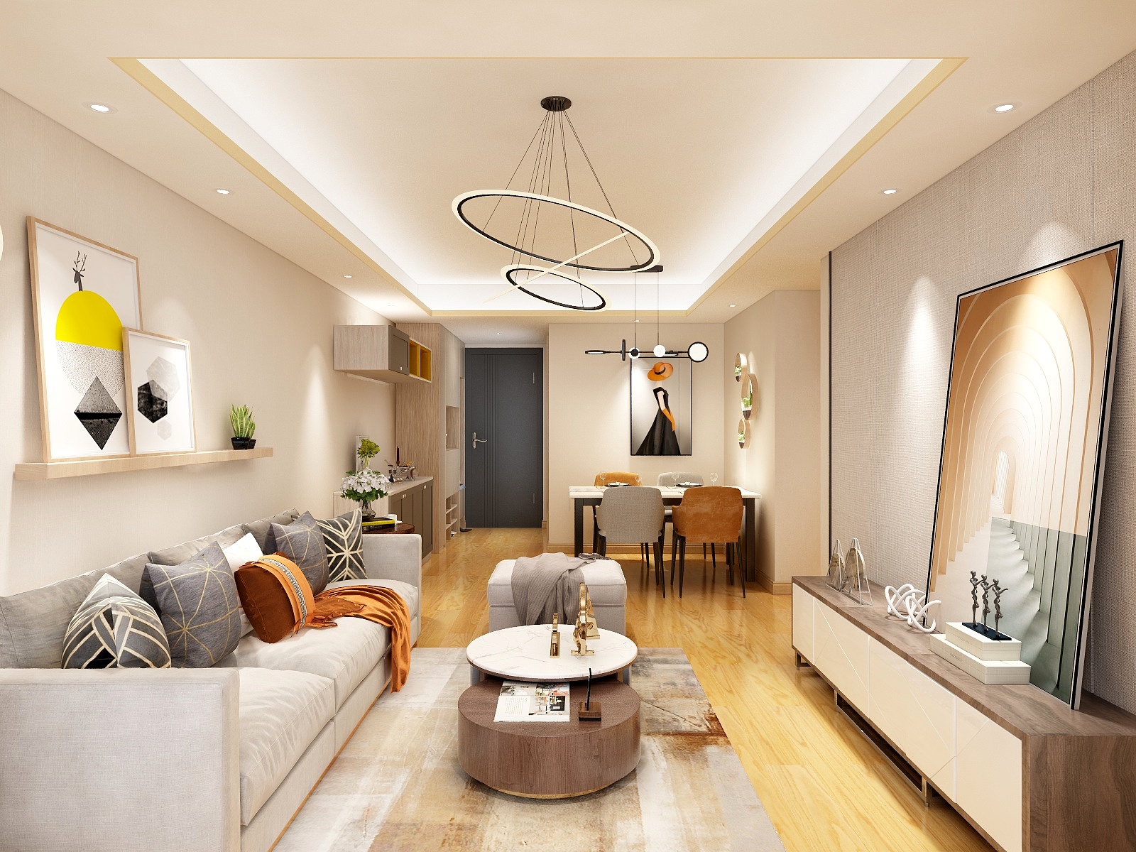 晨丰-90方现代三居-装修设计方案