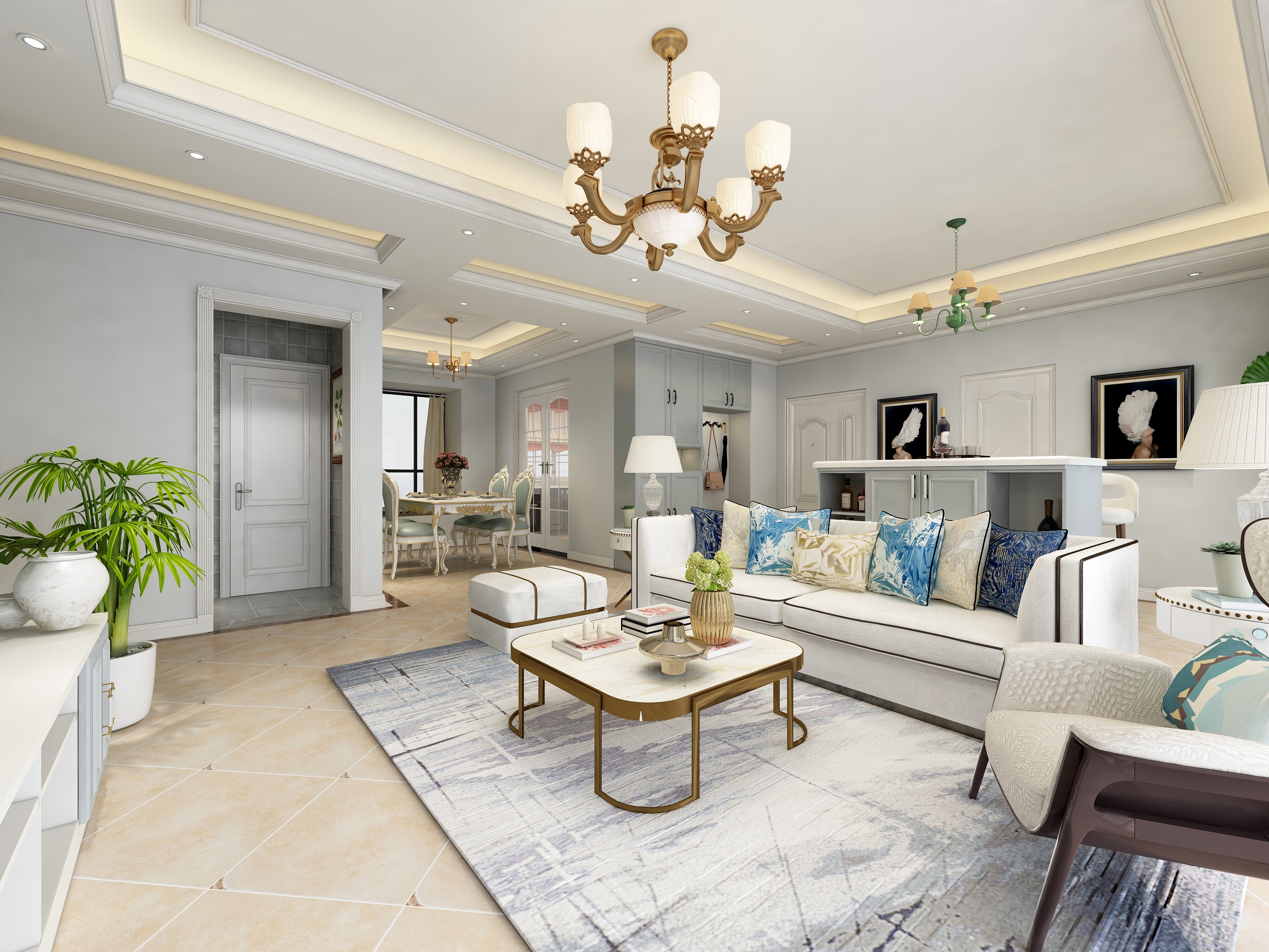 XJLI-134㎡三居美式-装修设计方案