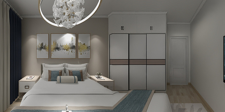 杉行空间设计陈帅-万达108户型北欧-装修设计方案