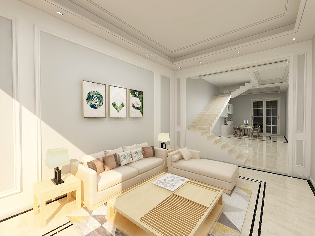 慢慢-U型楼梯-简欧-装修设计方案