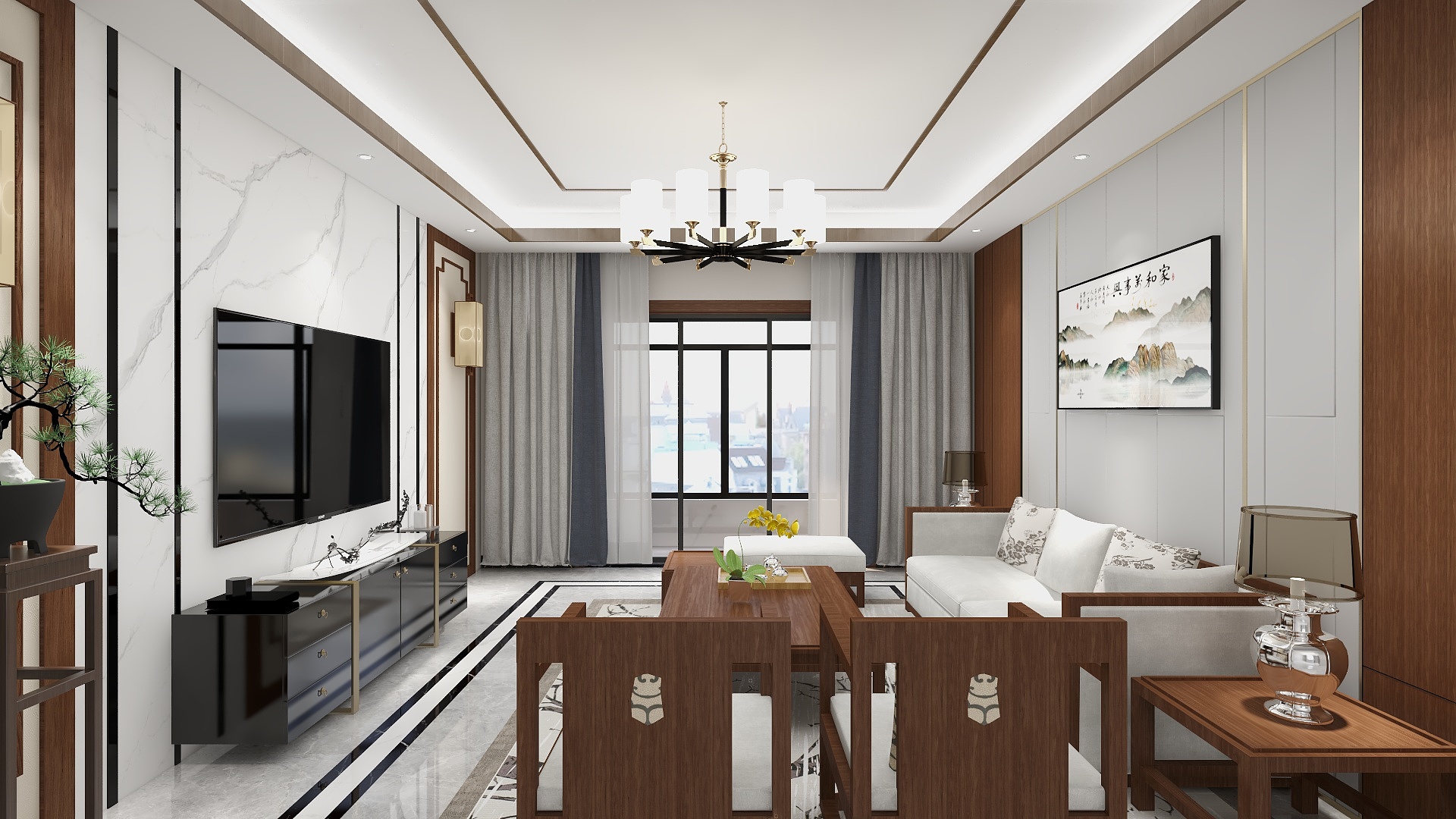 i小王同学-124平新中式三居-装修设计方案