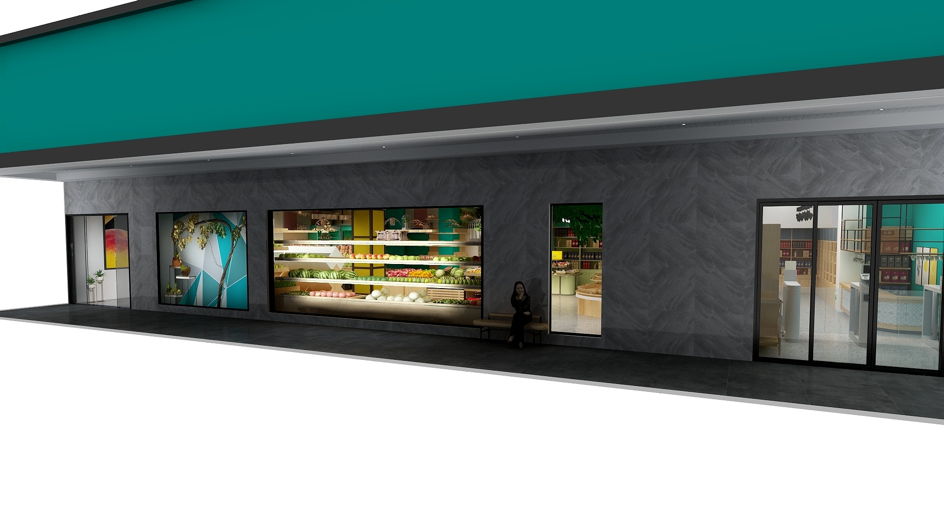 湖南三星空间装饰设计有限公司-80水果店-装修设计方案