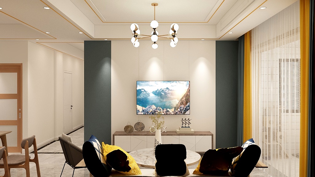 shejiJiang-德信海德公园83.00㎡A2’3室2厅1卫1厨-装修设计方案