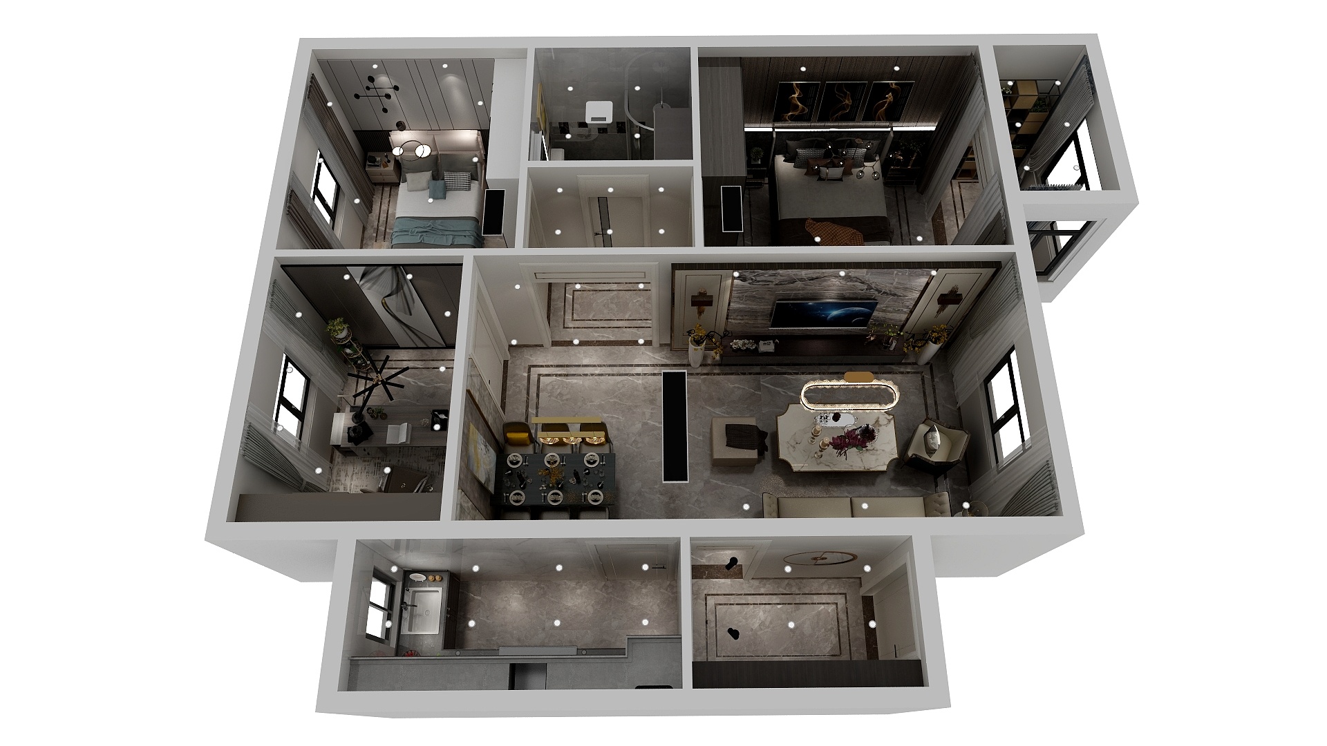 西柚15366100109-HQ三居轻奢--F-装修设计方案