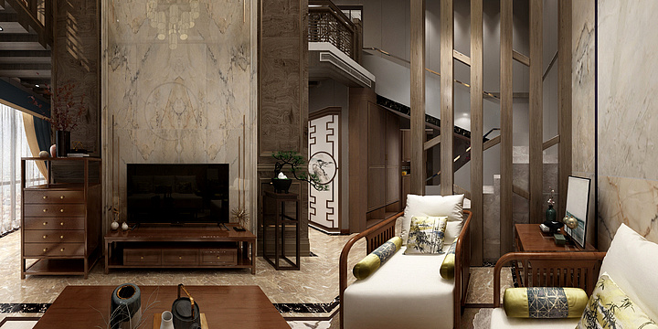 原创设计I吴年菏-万总新中式-装修设计方案