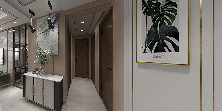 方岩室内线上工作室-尚城98平轻奢-加沙-装修设计方案