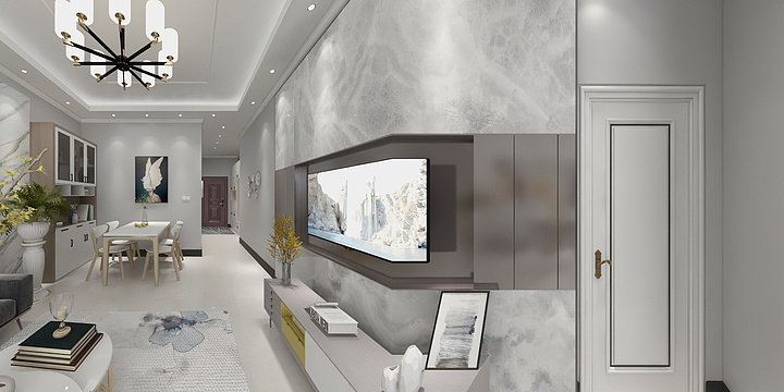 楼盘网-润泉府93平现代简约-装修设计方案