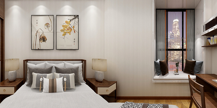 鸿博盛设计-斗门-新中式风格-装修设计方案