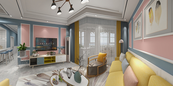 白衬衣0-北欧德信海德公园83.00㎡A2’3室2厅1卫1厨-装修设计方案