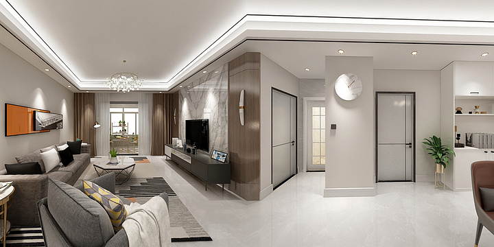 家装3D效果图-东津世纪江总雅居-装修设计方案