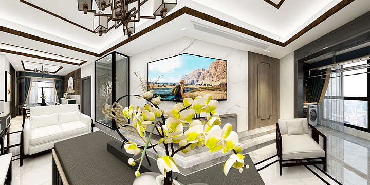 施向华-奥莱缤纷-新中式-装修设计方案