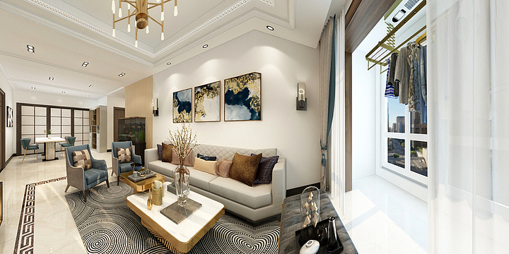 李晨阳-象牙白+大理石+铜黄，精致优雅的轻奢魅力。-装修设计方案