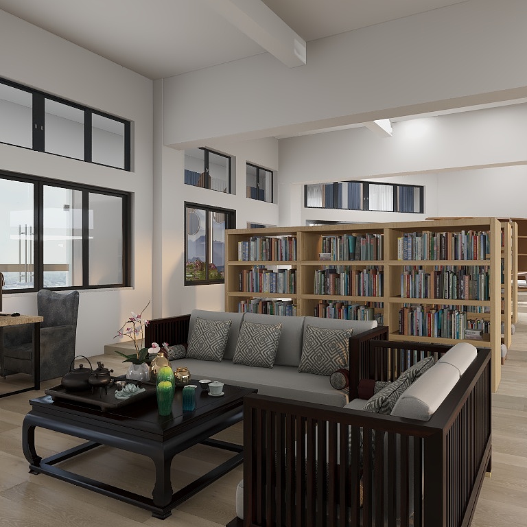 陌上烟雨紫-图书馆-装修设计方案