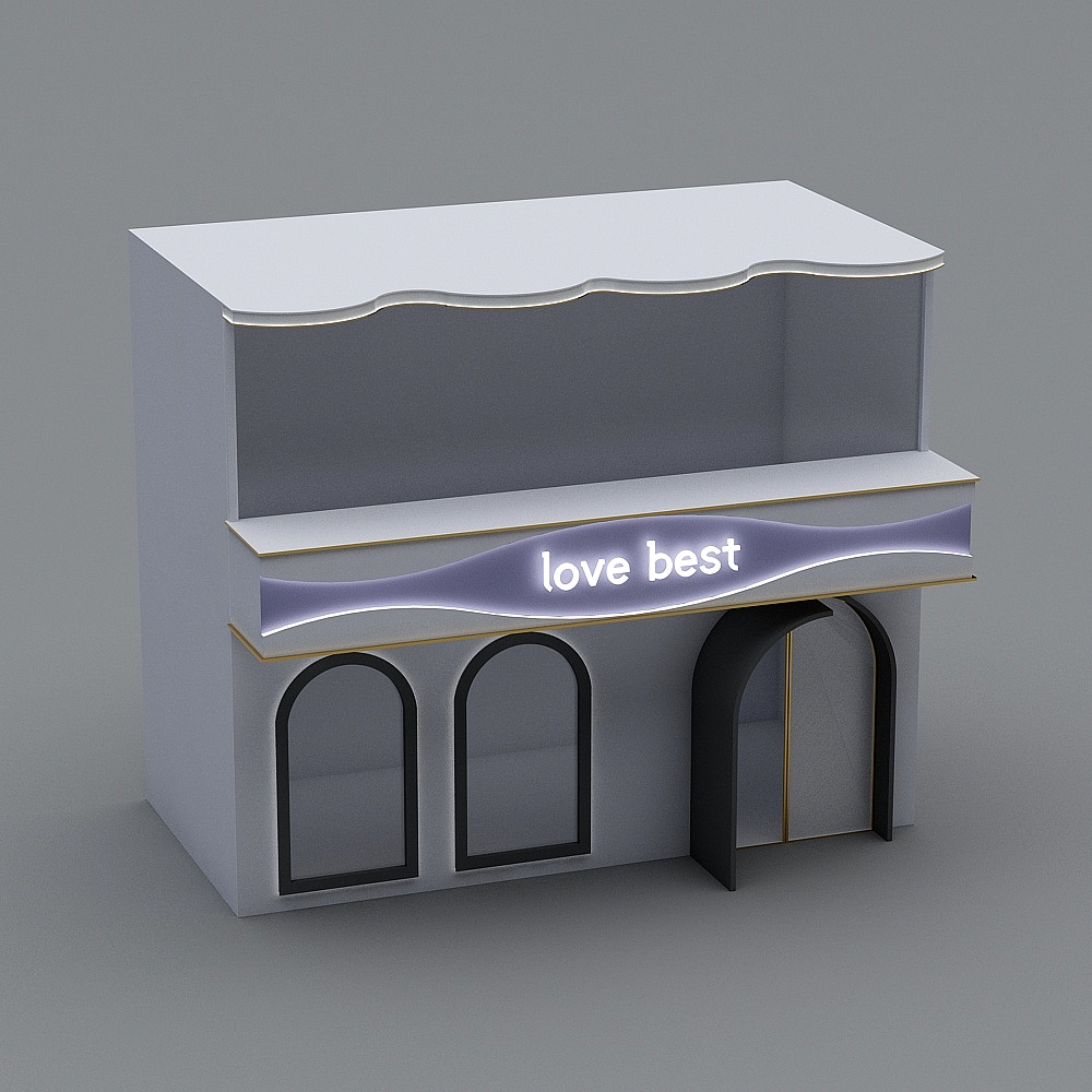 婚纱店门头3D模型