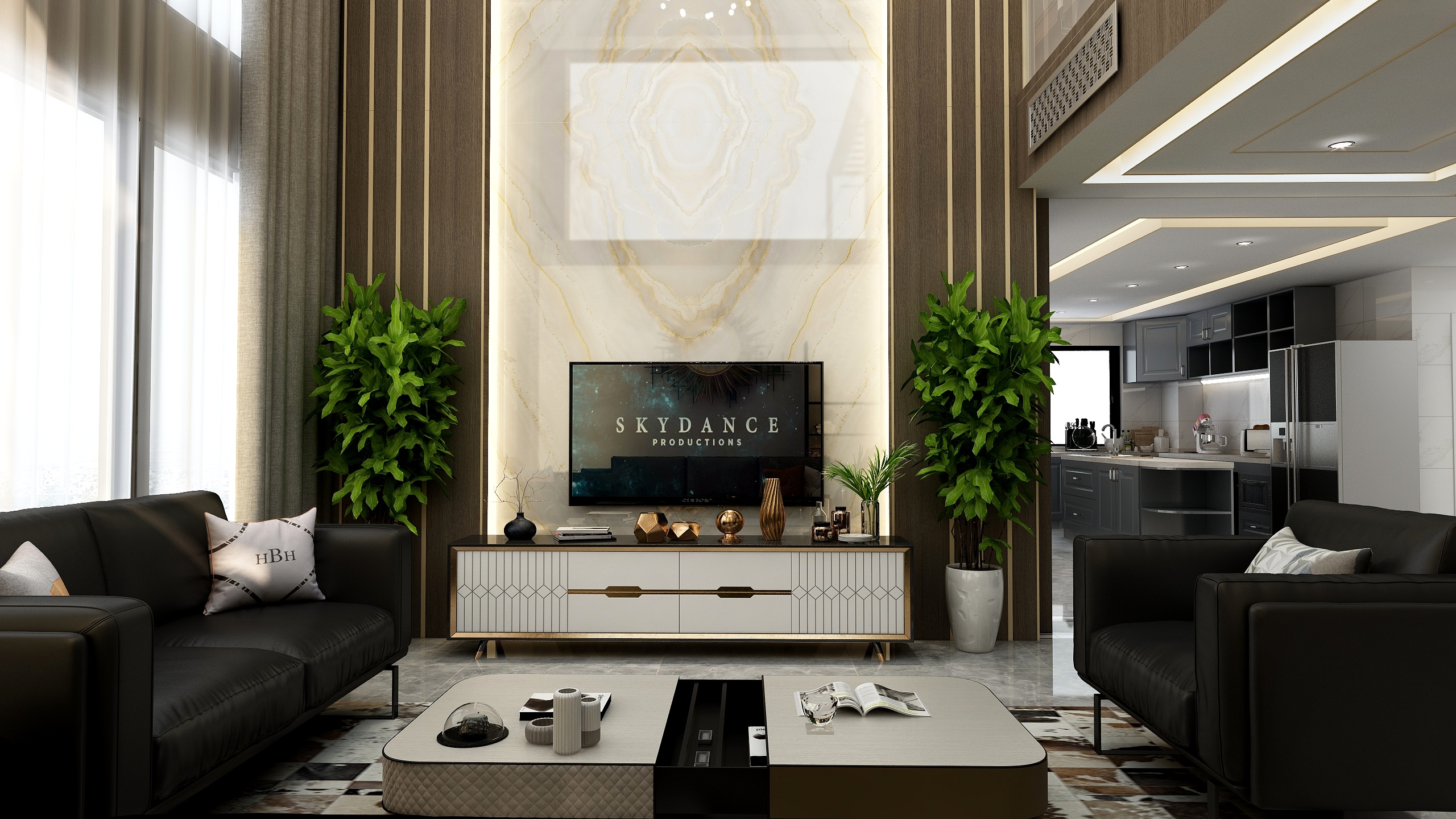 即时效果设计丨赵健军丨Jerry-别墅丨现代混搭装修效果图