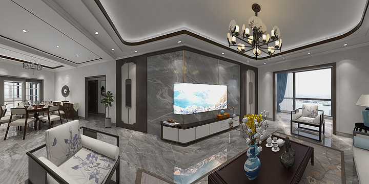 MR-马-嵩兰馨苑130新中式-装修设计方案