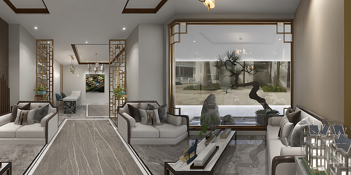 丶鸣-山水华庭临时接待处-装修设计方案