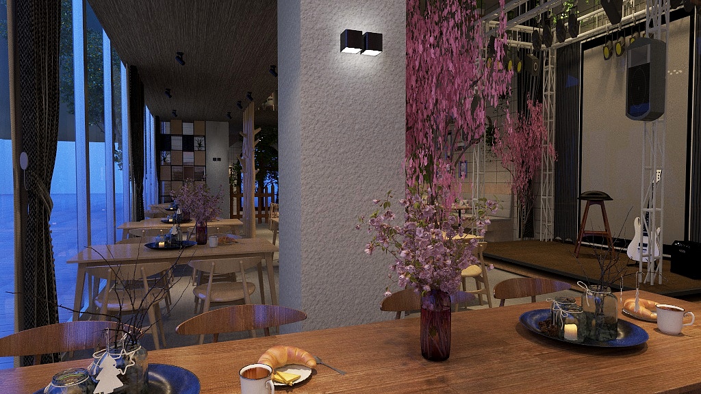 春夏秋冬ns-鹿屿森。音乐餐吧-装修设计方案