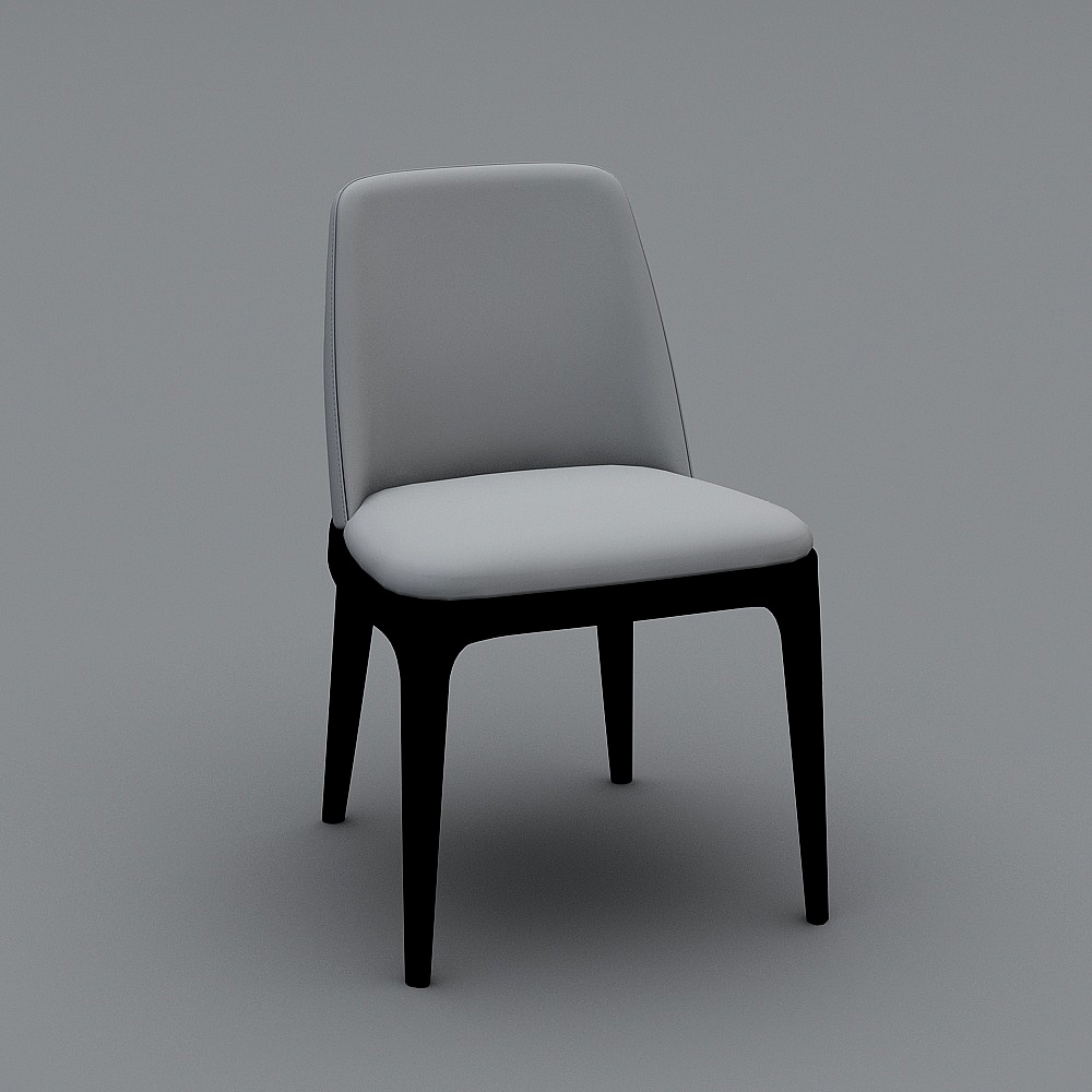现代椅黑白座深款3D模型