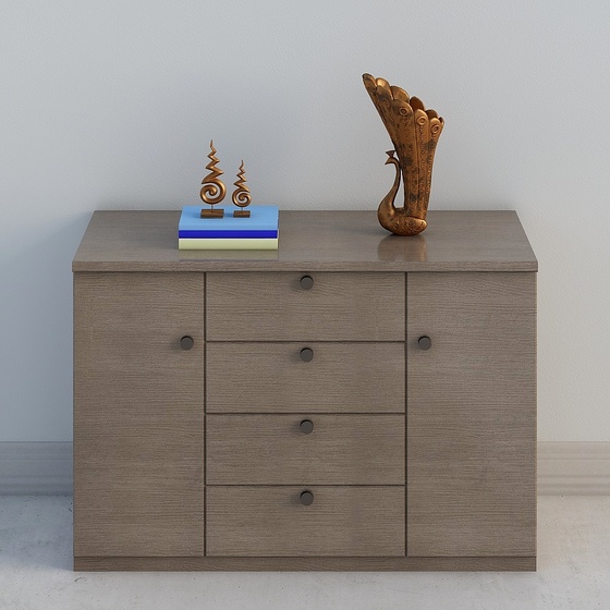 Gray Chest of Drawers 3D Model for Practical Storage
