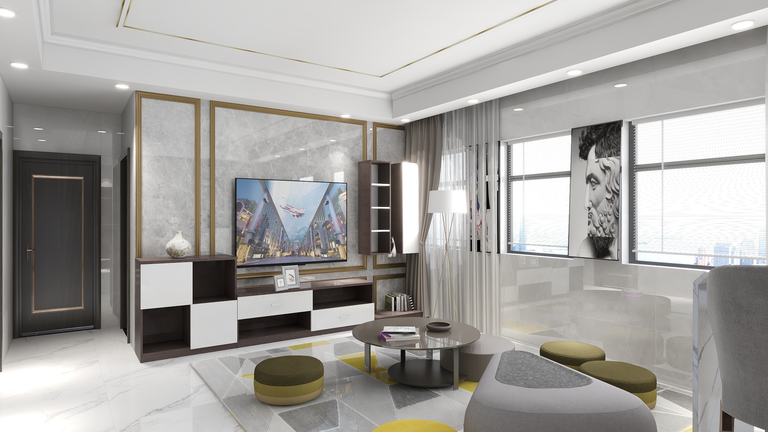 踏马浮云设计-瑞和园89.50㎡B户型3室2厅1卫-装修设计方案